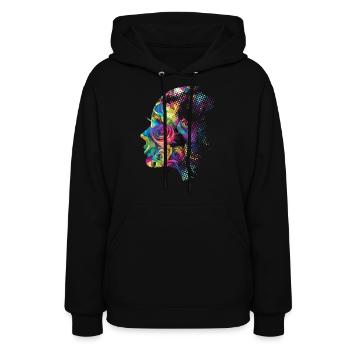 Face of Roses - Women's Hoodie - black - Front - Camila (177cm)