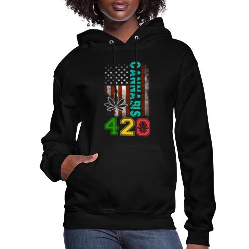 Amusing 420 American Herb Weed Marijuana Design - Women's Hoodie