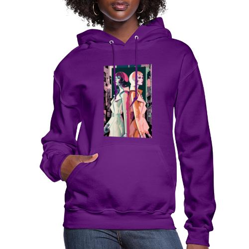 Trench Coats - Vibrant Colorful Fashion Portrait - Women's Hoodie