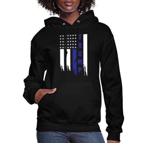thin blue line trump supporter funny saying gifts - Women's Hoodie