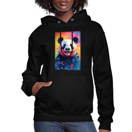 Paint Splatter Panda Bear - Women's Hoodie