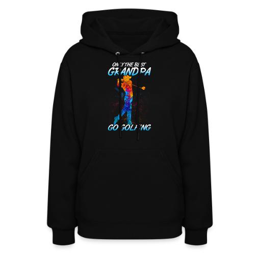 Best Grandpa Golf Gift - Colorful Watercolor Tee - Women's Hoodie