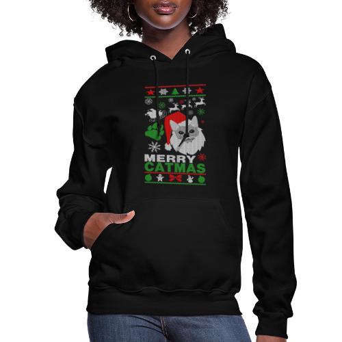 Merry Catmas Ugly Christmast Shirts - Women's Hoodie