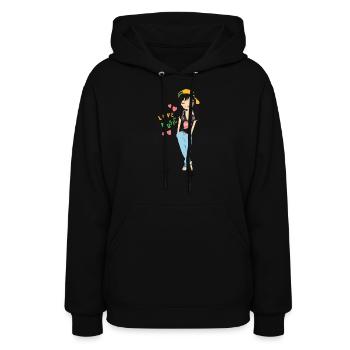 Cute girl - Women's Hoodie - black - Front - Camila (177cm)