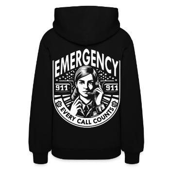 Emergency 911 Every Call Counts - Women's Hoodie - black - Back - Camila (177cm)