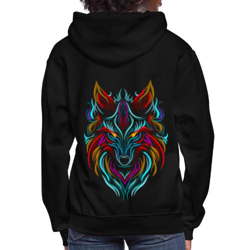 Wolf Tattoo Colorful - Women's Hoodie