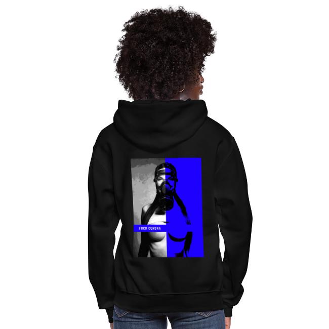 masked girl blue - FUCK CORONA 4 dark clothes