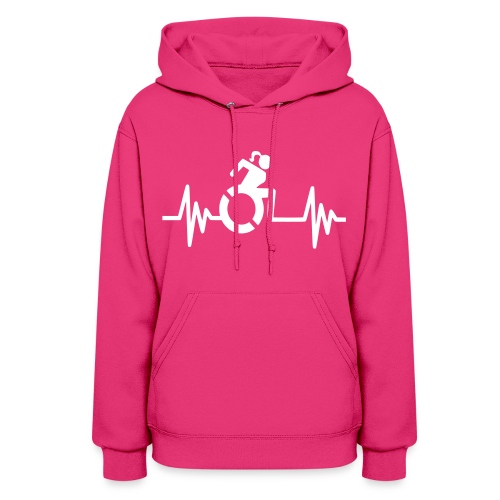 Wheelchair girl with a heartbeat. frequency # - Women's Hoodie