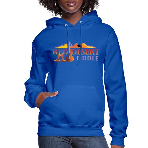 Red Desert Fiddle, Red Text Cut-Out. - Women's Hoodie
