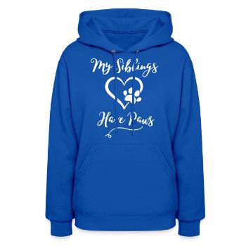 My Siblings Have Paws - Women's Hoodie - royal blue - Front - Camila (177cm)
