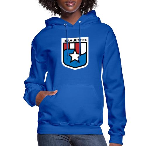 Team Justice Shield Logo white border - Women's Hoodie