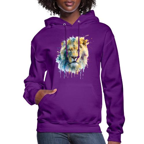Splash-Art Lion Face - Women's Hoodie