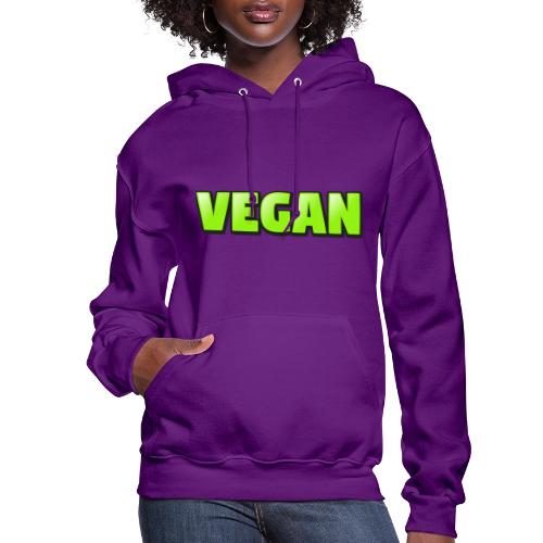 Vegan Bold Green Typography Design - Women's Hoodie