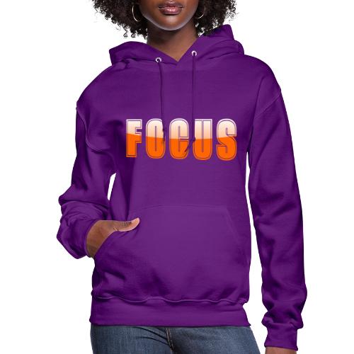 FOCUS Vibrant Orange Motivational Word Design - Women's Hoodie