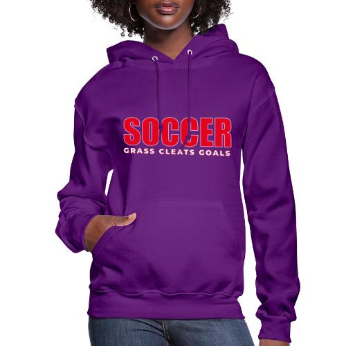 Soccer Grass Cleats Goals Typography Design - Women's Hoodie