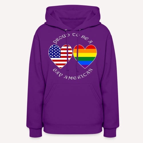 Proud Gay American Grey Letters - Women's Hoodie