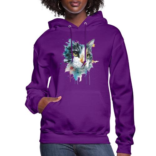 Watercolor cat face - Women's Hoodie