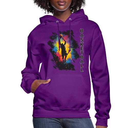 High Energy Basketball Paint Splatter Art - Women's Hoodie