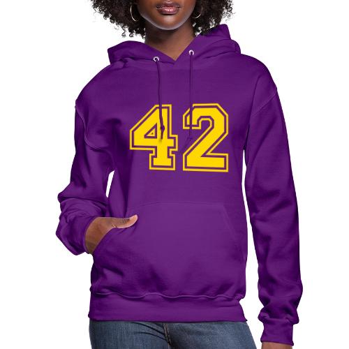 Number 42 in a classic athletic collegiate font - Women's Hoodie