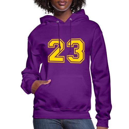 Number 23 in a classic athletic collegiate font - Women's Hoodie