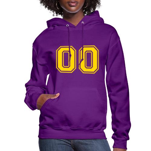 Number 00 in a classic athletic collegiate font - Women's Hoodie