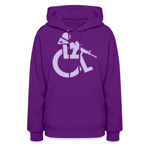 Image of a wheelchair user armed with rifle - Women's Hoodie
