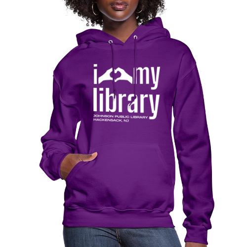 I Love My Library (White) - Women's Hoodie