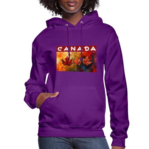 Painted Canada Leaves - Women's Hoodie