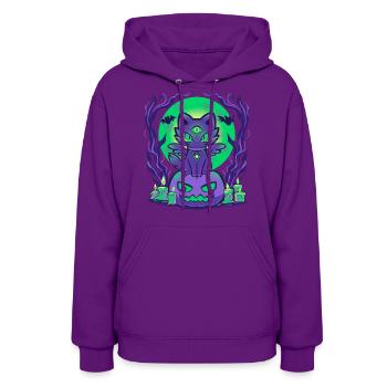 Spooky Moonlit Ca - Women's Hoodie - purple - Front - Camila (177cm)
