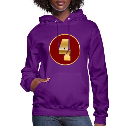 Number 4 in Gold Varsity Font - Women's Hoodie
