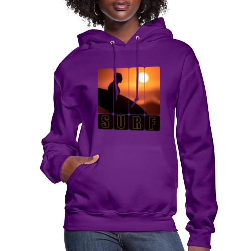 Surfing: Sunset Surf Panels - Women's Hoodie