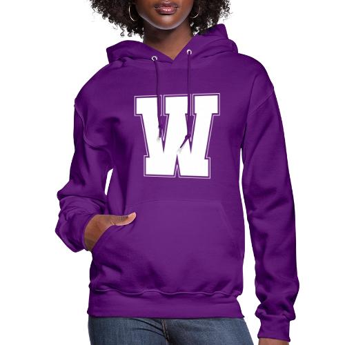 White Letter W – Varsity Alphabet Monogram - Women's Hoodie