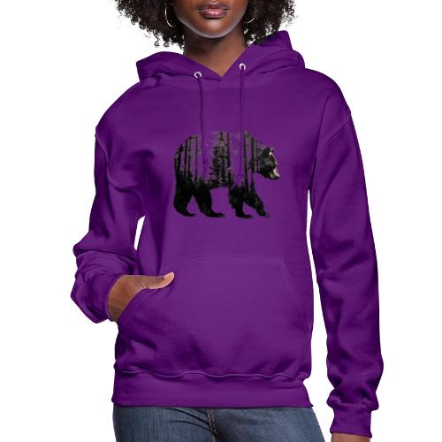 Evergreen Bear Silhouette - Women's Hoodie