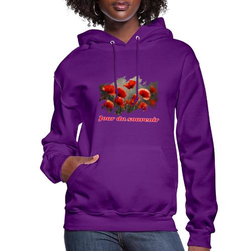 Remembrance Day with Poppies - Women's Hoodie