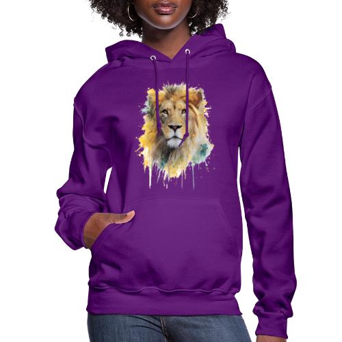 Watercolor Lion Portrait - Women's Hoodie