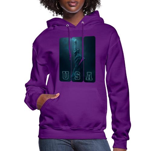 Neon Liberty USA Triptych - Women's Hoodie