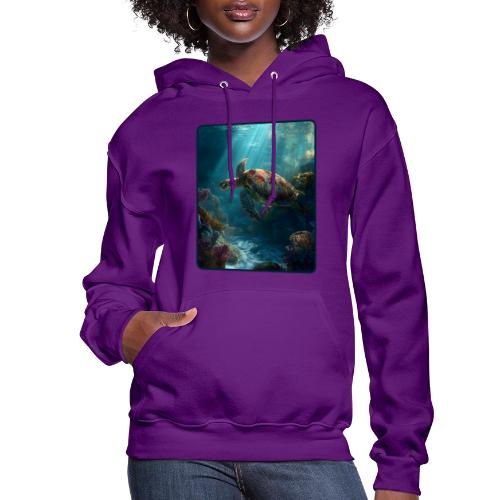 Sea Turtle Coral Reef Design - Women's Hoodie