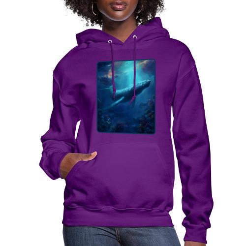 Humpback Whale Ocean Reef Design - Women's Hoodie