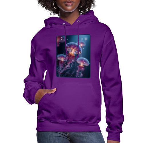 Glowing Jellyfish Deep Sea Design - Women's Hoodie