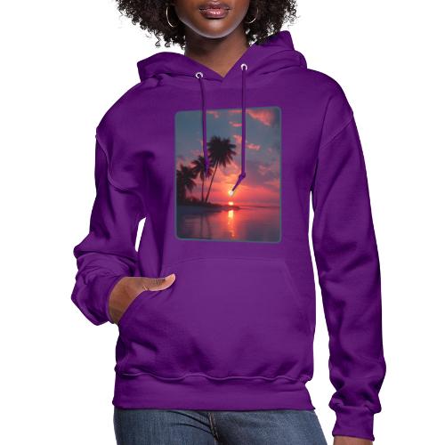 Tropical Sunset Ocean Reflection Design - Women's Hoodie