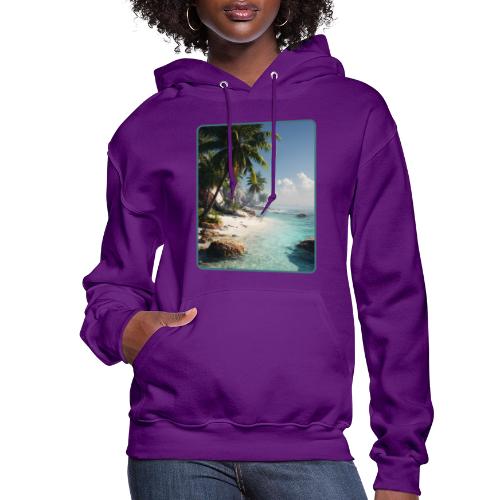 Tropical Beach Paradise Palm Design - Women's Hoodie