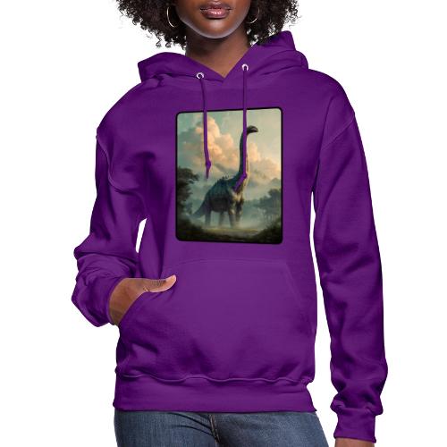 Brachiosaurus Prehistoric Scene Design - Women's Hoodie
