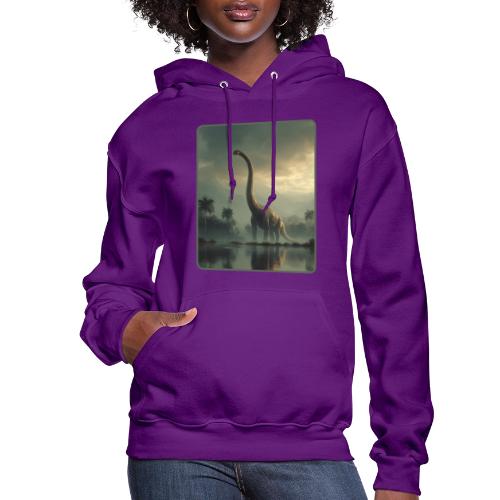 Brachiosaurus Misty Lake Design - Women's Hoodie