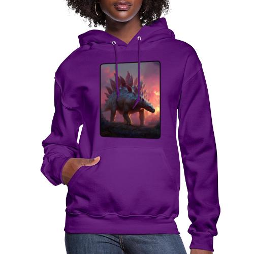 Stegosaurus Sunset Forest Design - Women's Hoodie