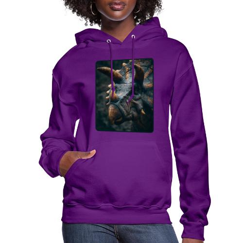Triceratops Detailed Portrait Design - Women's Hoodie