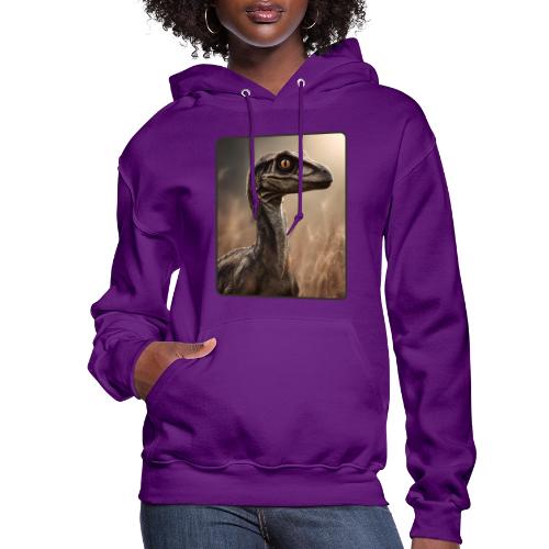 Velociraptor Feathered Portrait Design - Women's Hoodie