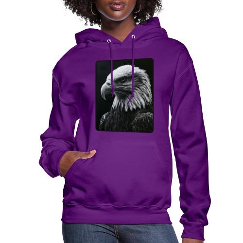 Black White Bald Eagle Design - Women's Hoodie