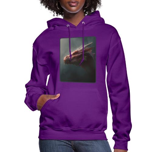 Red Dragon Fog Portrait Design - Women's Hoodie