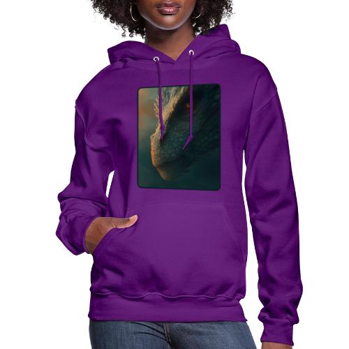 Golden Eye Dragon Close-Up Design - Women's Hoodie