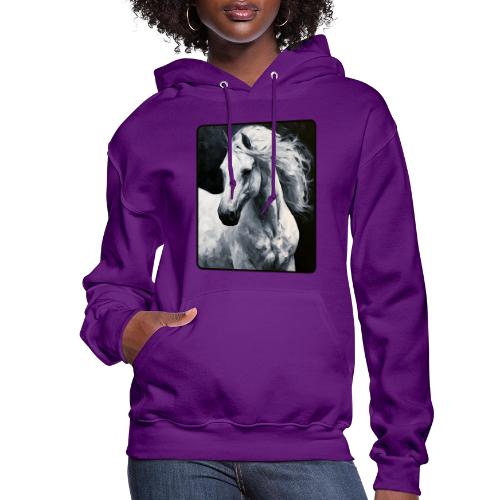 White Horse Oil Painting Design - Women's Hoodie